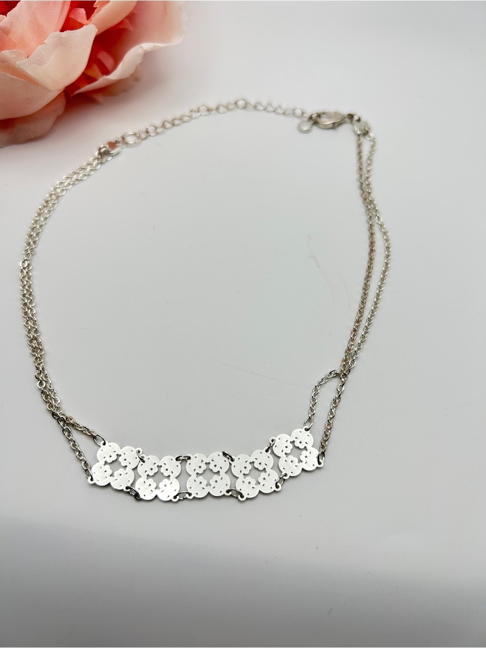 Lauren Conrad LC Silver Tone Floral Necklace